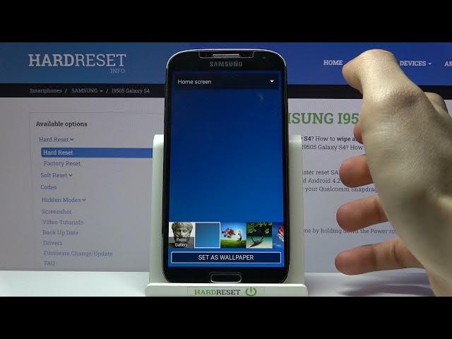 Video thumbnail for How to Change Wallpaper in SAMSUNG Galaxy S4 – Find Wallpaper Settings