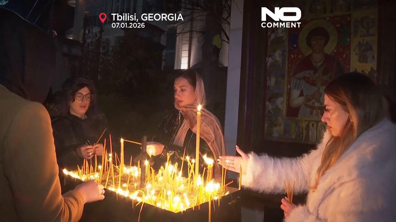 Video thumbnail for Georgia marks Orthodox Christmas amid ongoing EU protests