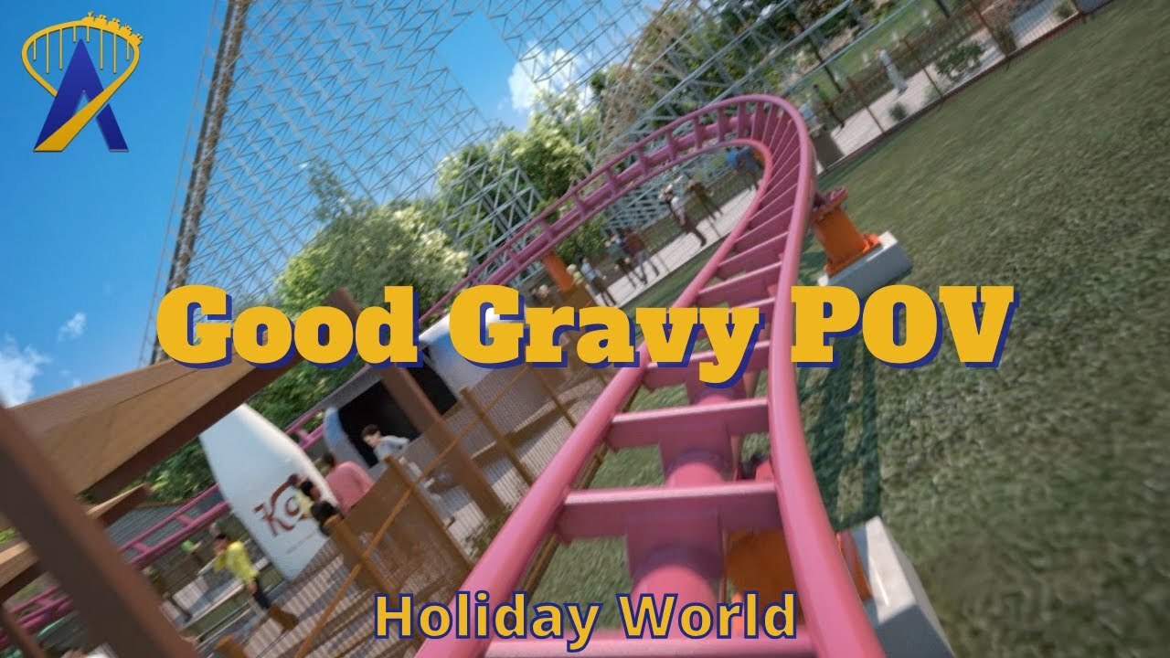 Video thumbnail for Good Gravy Roller Coaster POV and Offride Rendering, Plus Ride Vehicle Unveiling for Holiday World