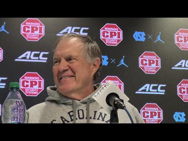 Video thumbnail for #UNC coach Bill Belichick press conference ahead of Saturday's game against No. 3 Notre Dame