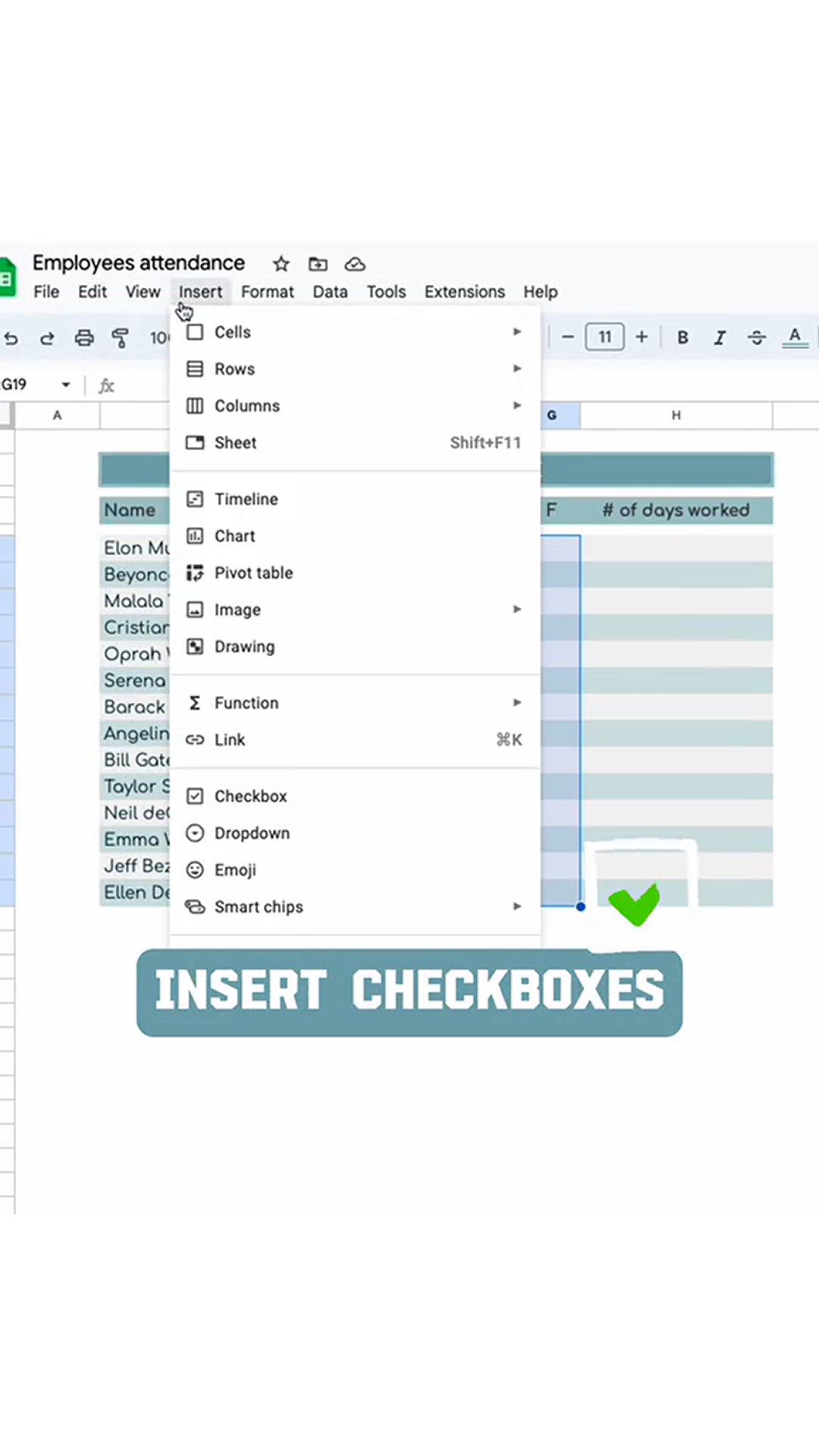 'Video thumbnail for How to Create an attendance list using checkboxes in #googlesheets '