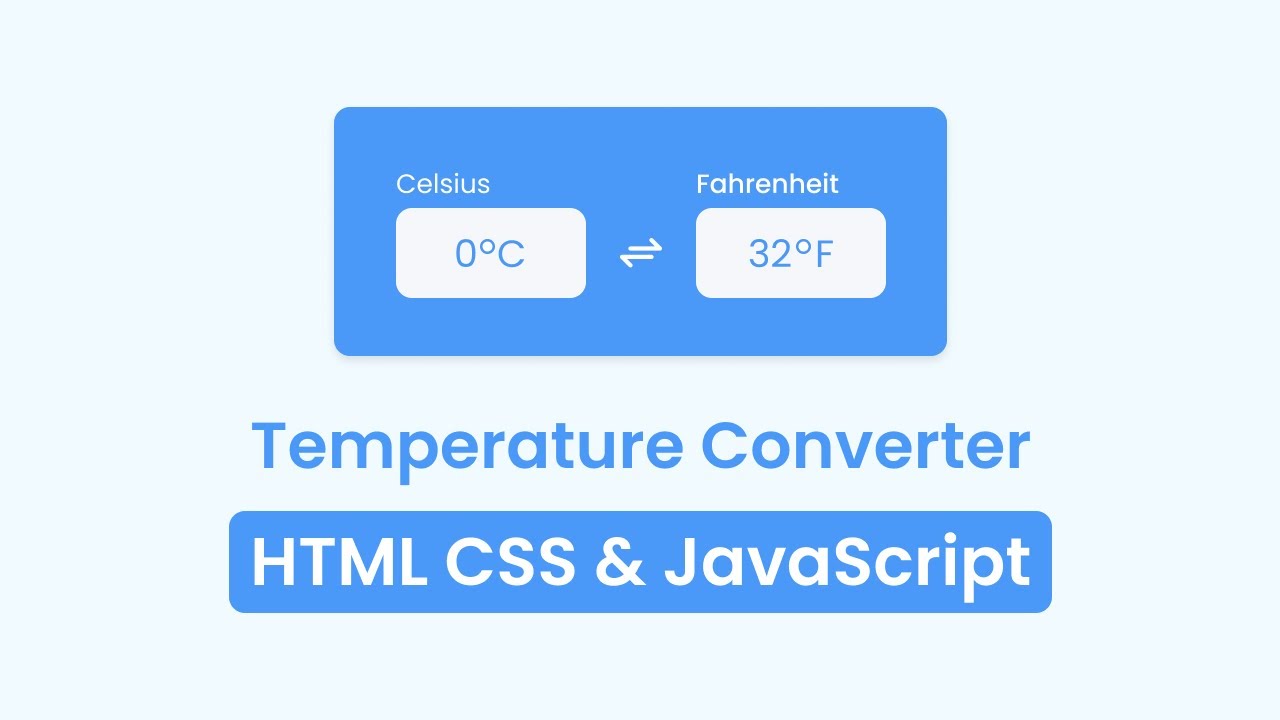 'Video thumbnail for Temperature Converter in HTML CSS  JavaScript'