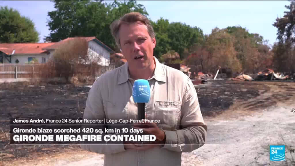 Video thumbnail for Gironde megafire contained: Nearly 3,000 firefighters remain deployed