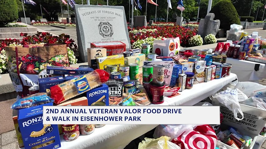 Video thumbnail for Veterans Valor Food Drive draws more than 100 to Eisenhower Park