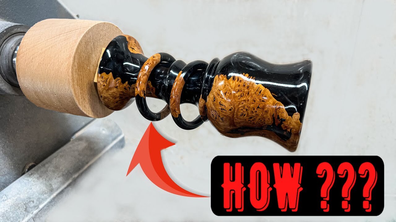 Video thumbnail for Woodturning - Black Hybrid Goblet with MAGIC Captive Rings