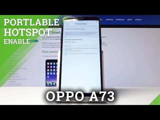 Video thumbnail for How to Set Up Portable Hotspot in OPPO A73 – Share Wi-Fi