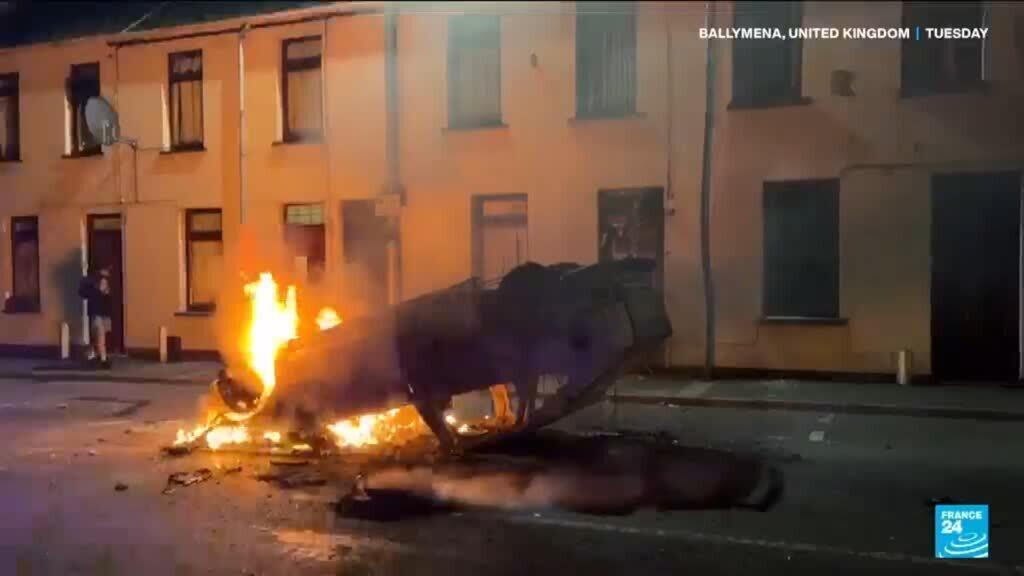 Video thumbnail for Northern Ireland rioters protest alleged sexual assault case
