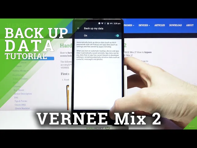 Video thumbnail for How to Enable Google Backup on VERNEE Mix 2 – Create Backup Account