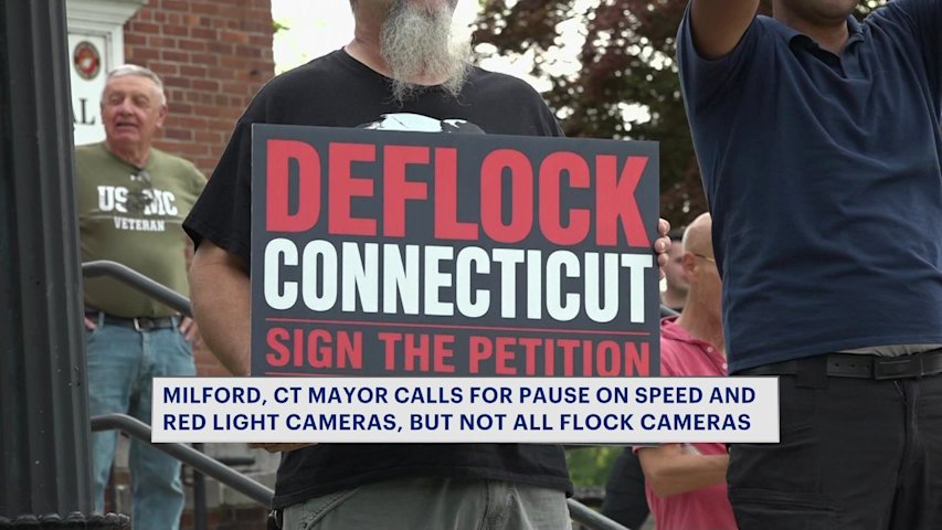 Video thumbnail for Milford residents unsatisfied after calls for pause on speed and red-light cameras, but not all Flock cameras