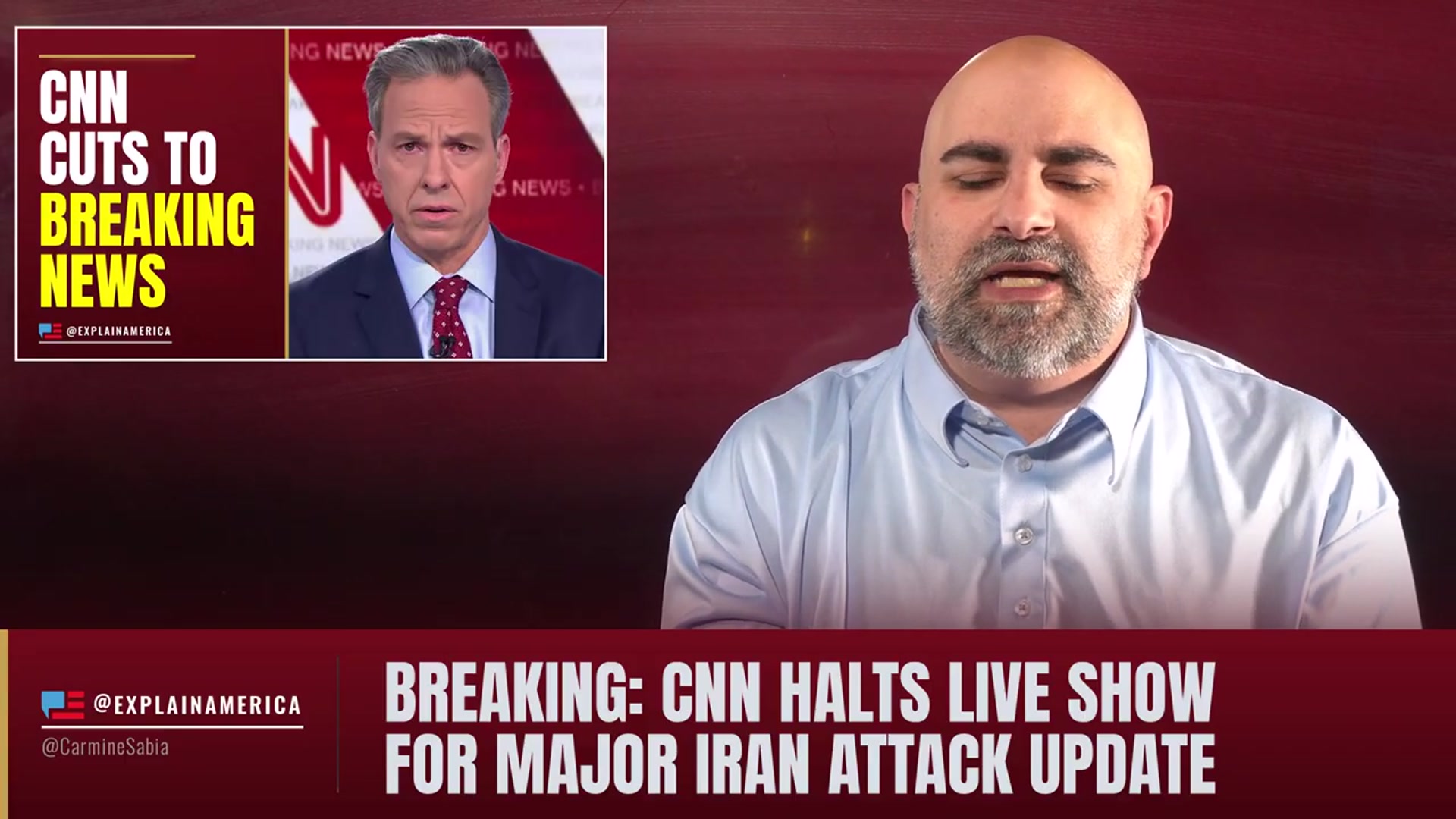 Video thumbnail for BREAKING: CNN Halts LIVE Show For MAJOR Iran Attack Update