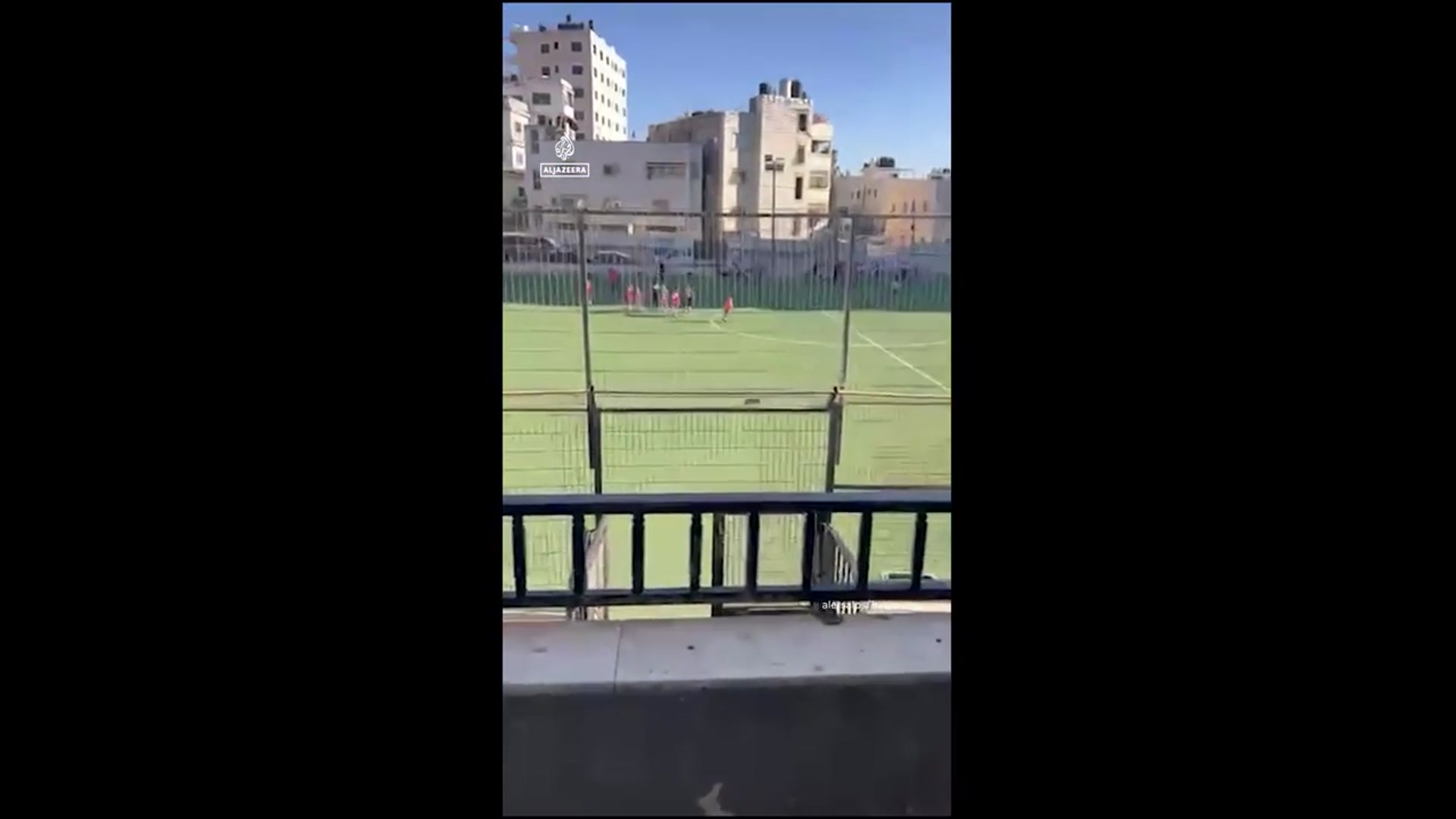 'Video thumbnail for Children tear gassed at football practice in occupied West Bank'