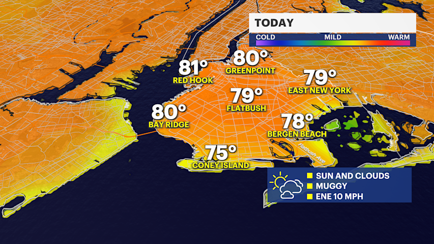 Video thumbnail for A humid and warm Sunday on tap ahead of dangerous heat next week in Brooklyn