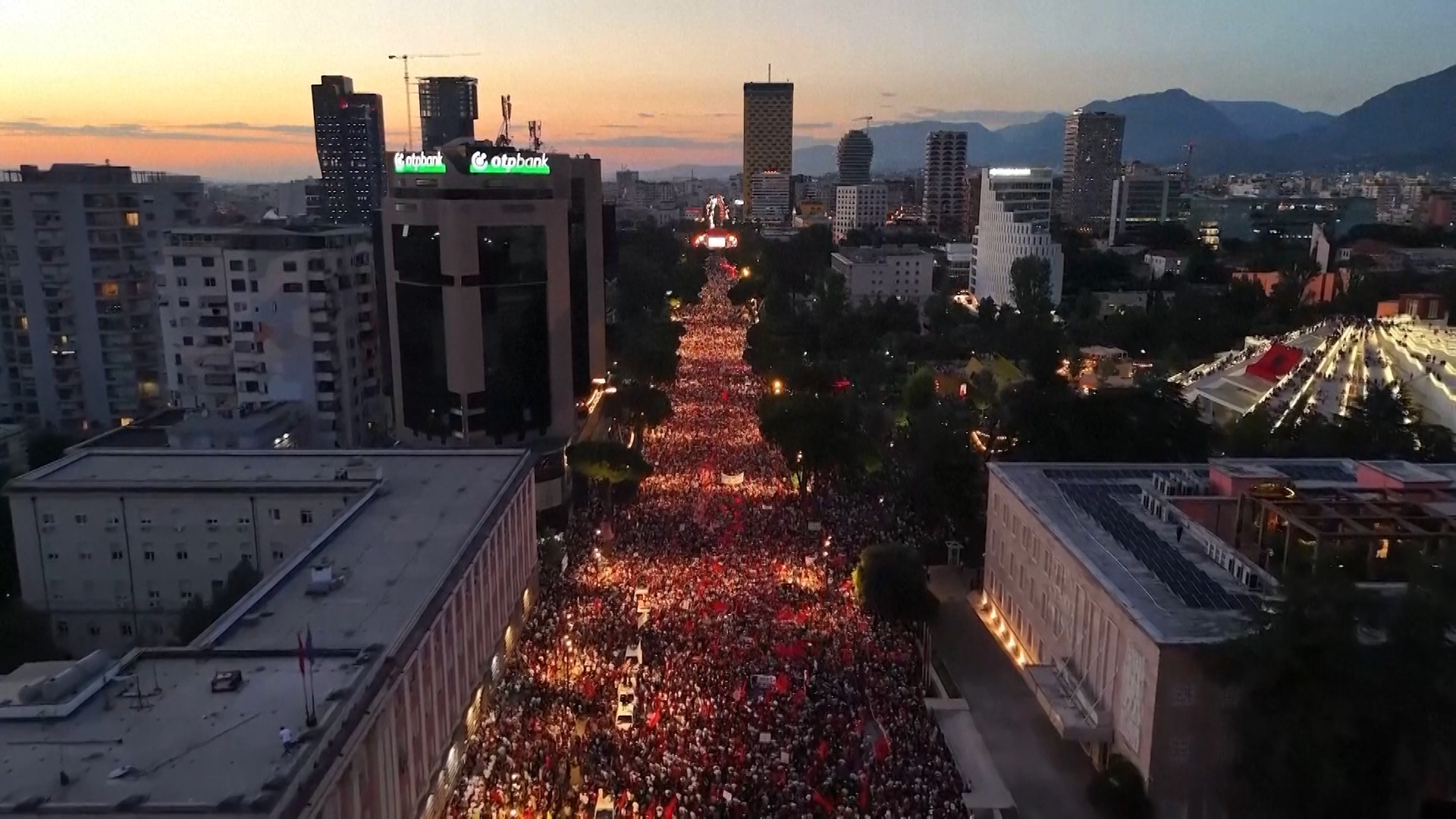 Video thumbnail for Protests in Albania against Kushner resort swell to tens of thousands