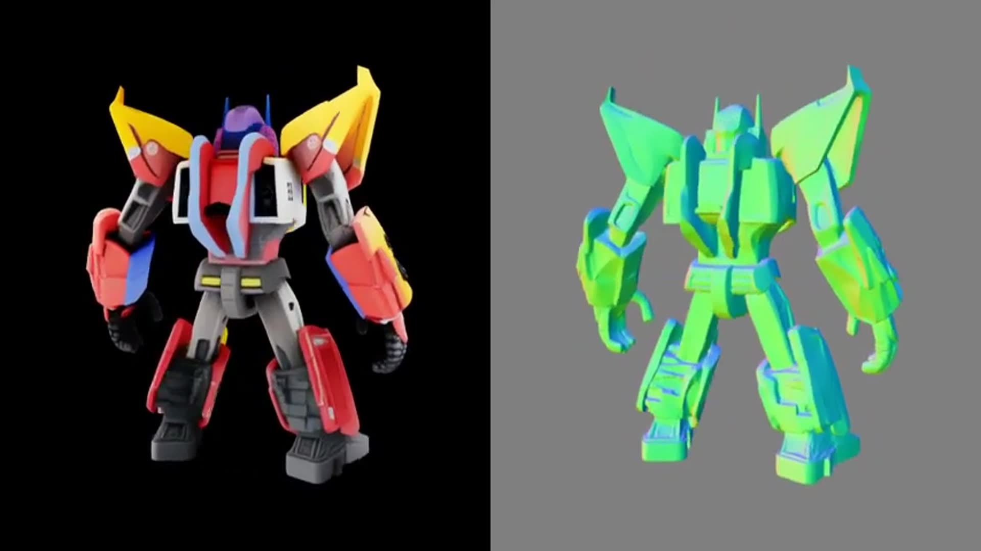'Video thumbnail for transformers 3D rendering of a cartoon character'