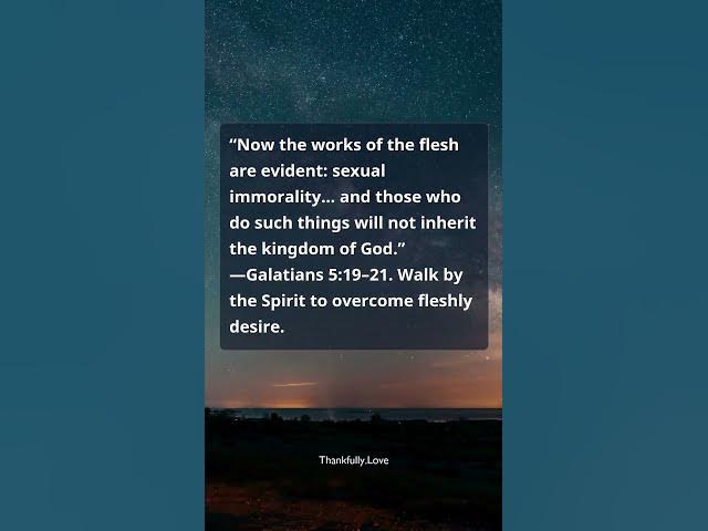 Video thumbnail for Galatians 5:19–21 — Works of the Flesh vs. Walking by the Spirit