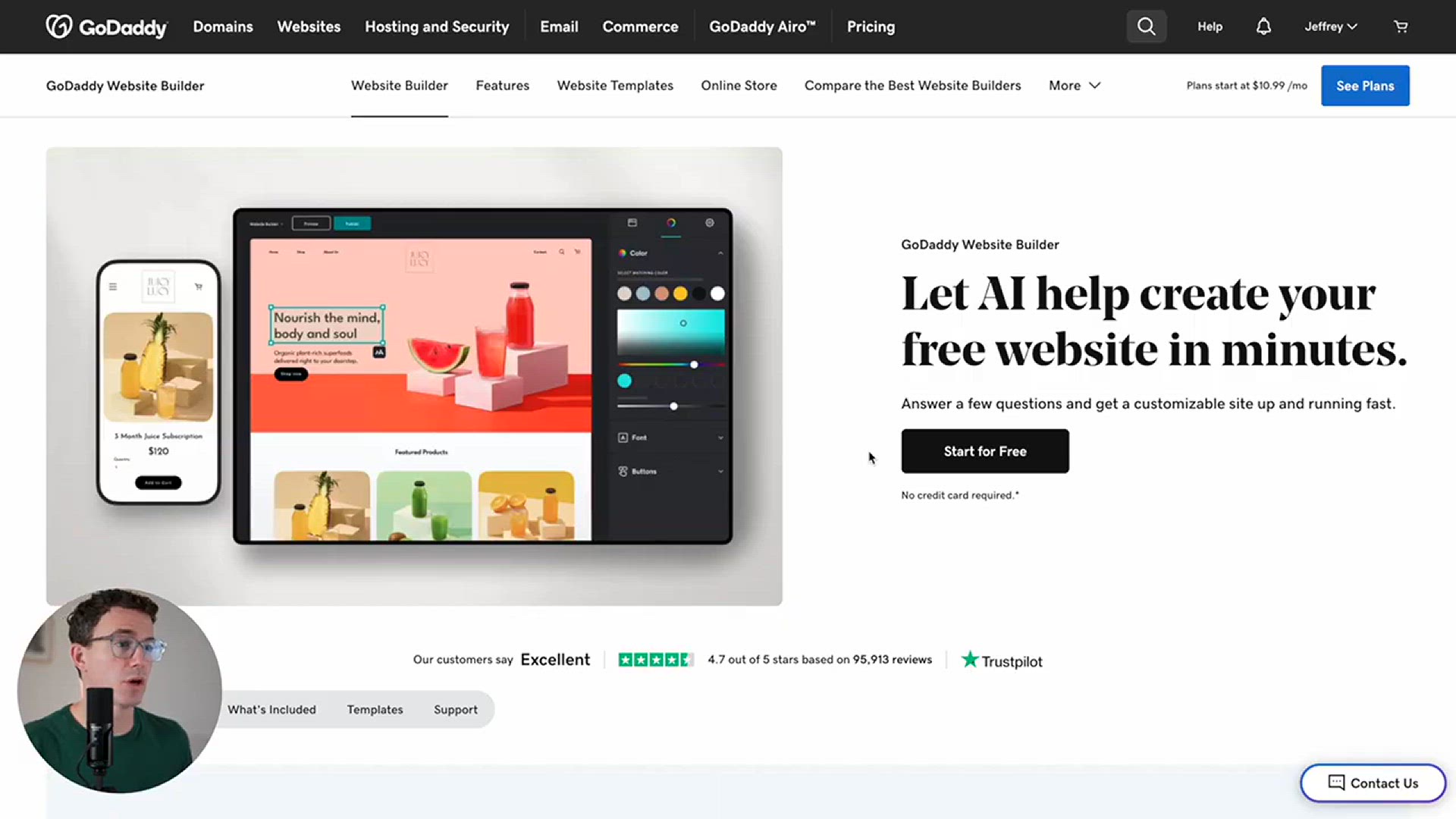 'Video thumbnail for GoDaddy Website Builder Tutorial 2024'