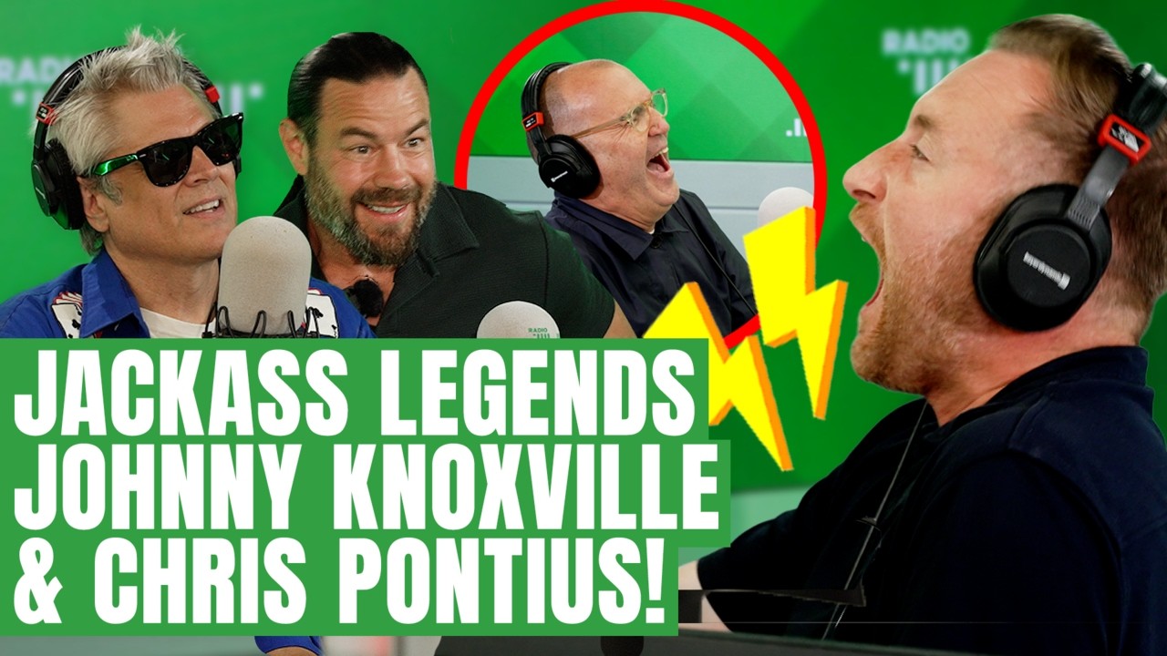 Video thumbnail for Jackass Johnny Knoxville and Chris Pontius deliver shock value with Johnny Vaughan and Toby Tarrant