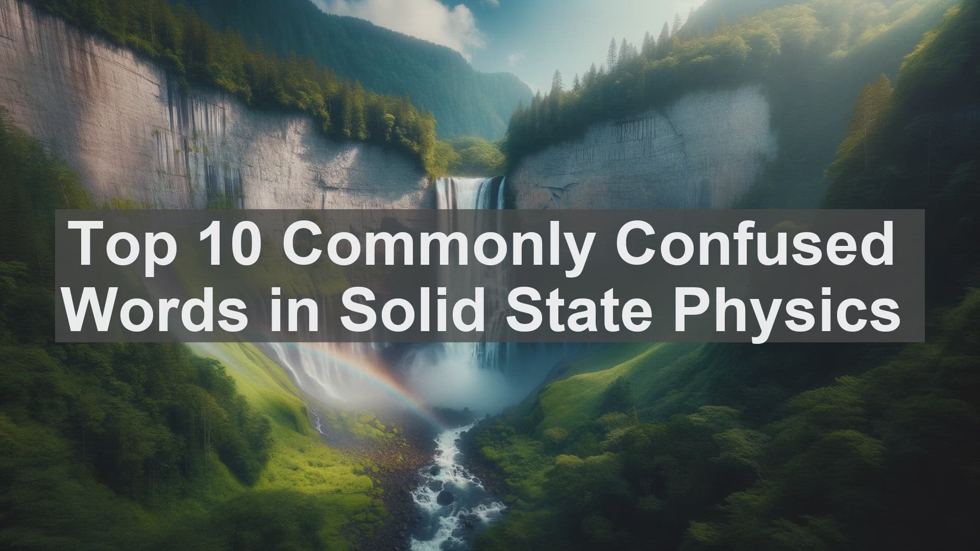 'Video thumbnail for Top 10 Commonly Confused Words in Solid State Physics'