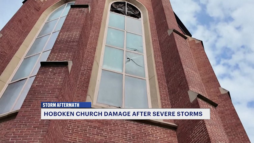 Video thumbnail for Historic Hoboken church damaged during severe storms