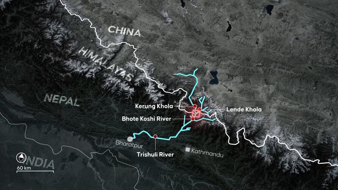 Video thumbnail for Nepal: MOTION GRAPHICS - 384 tourists, travelers reported missing after flash floods near Nepal-China border.