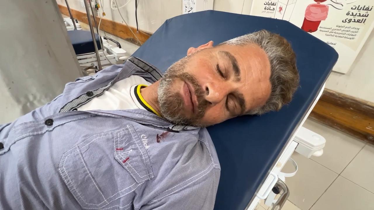 Video thumbnail for Palestinians injured in Israeli fire taken to hospital in Khan Younis.
