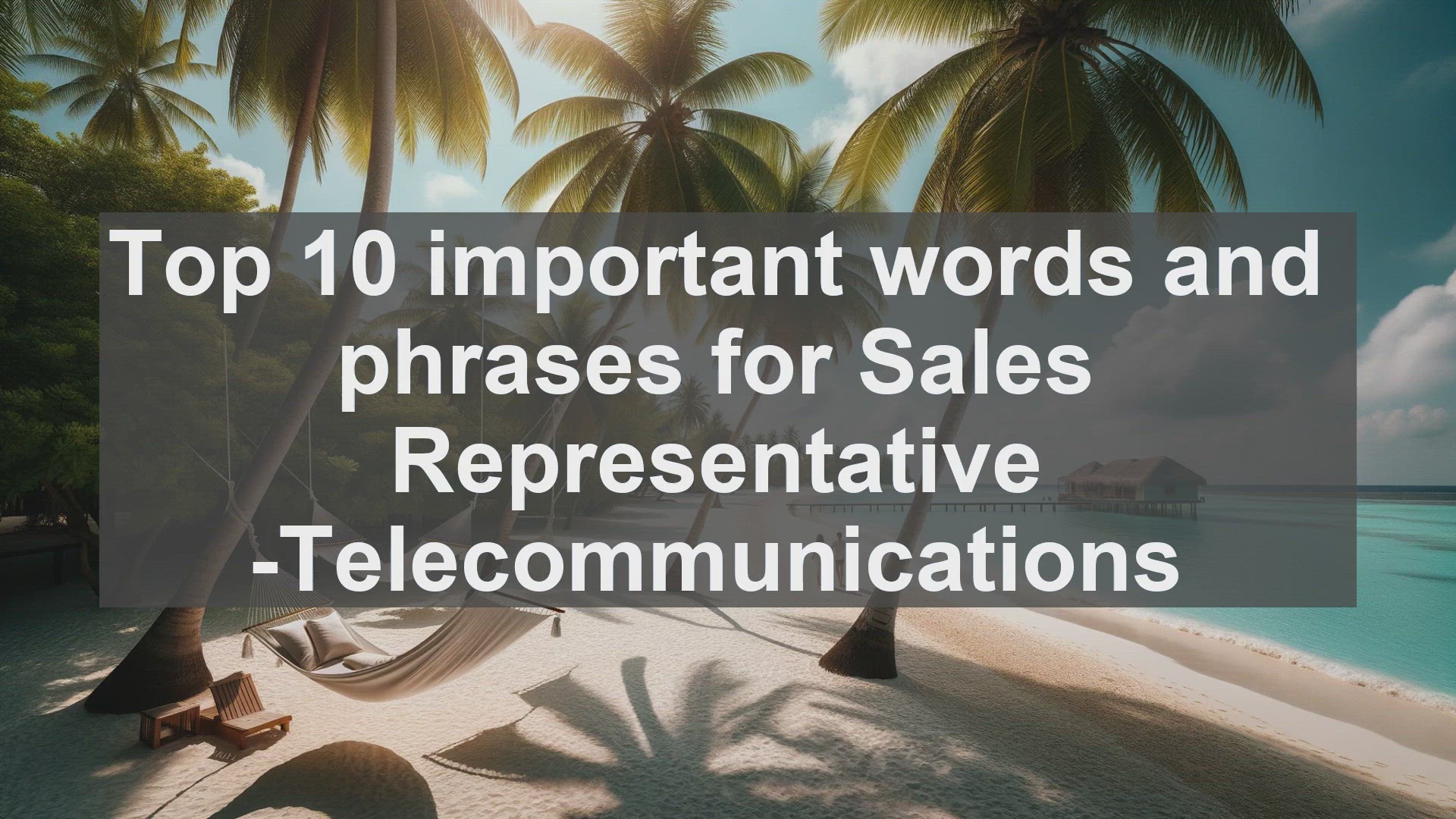 'Video thumbnail for Top 10 important words and phrases for Sales Representative Telecommunications'