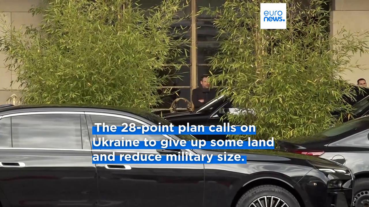 Video thumbnail for Geneva talks on Ukraine under way as EU pushes back on US peace plan