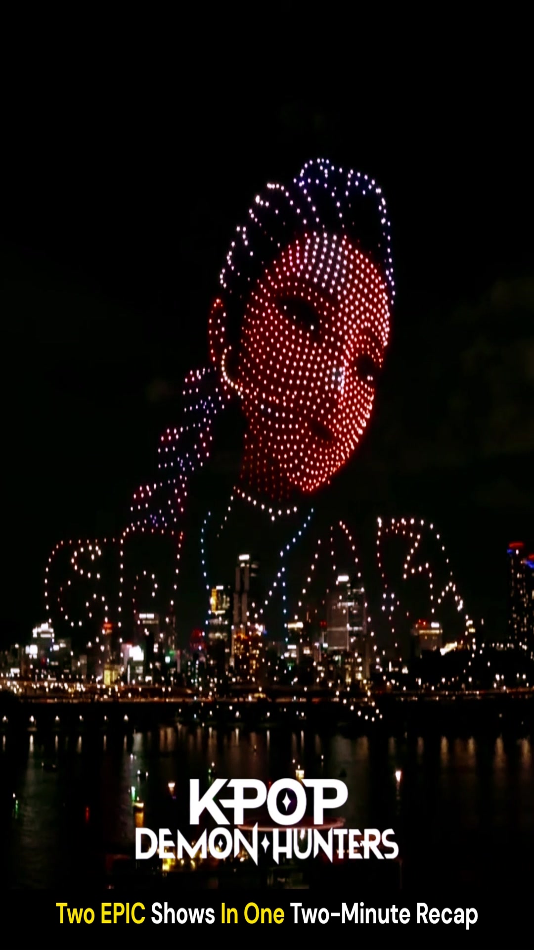 Video thumbnail for ⚔️🔥 K-POP DEMON HUNTERS — TWO EPIC DRONE SHOWS IN ONE TWO-MINUTE RECAP! 🔥⚔️