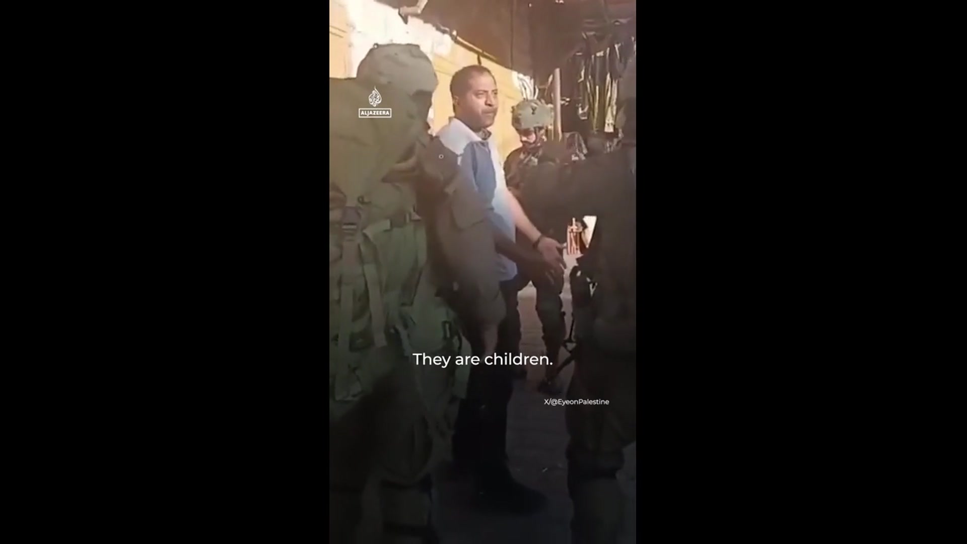 'Video thumbnail for Israeli soldiers detain Palestinian children for 'spying' in West Bank'
