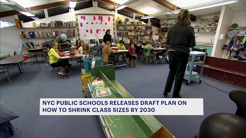 Video thumbnail for NYC unveils class size plan, delays full compliance to 2030 amid cost and space challenges