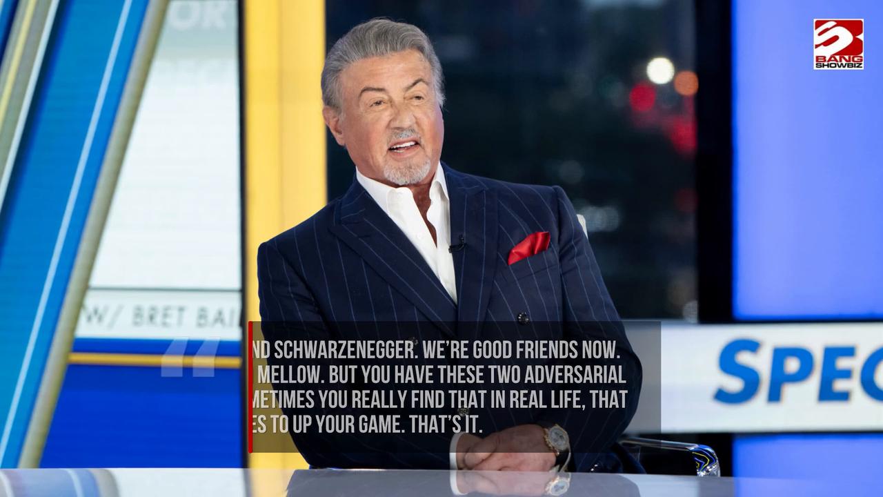 Video thumbnail for Sylvester Stallone and Arnold Schwarzenegger are now 'good friends'.