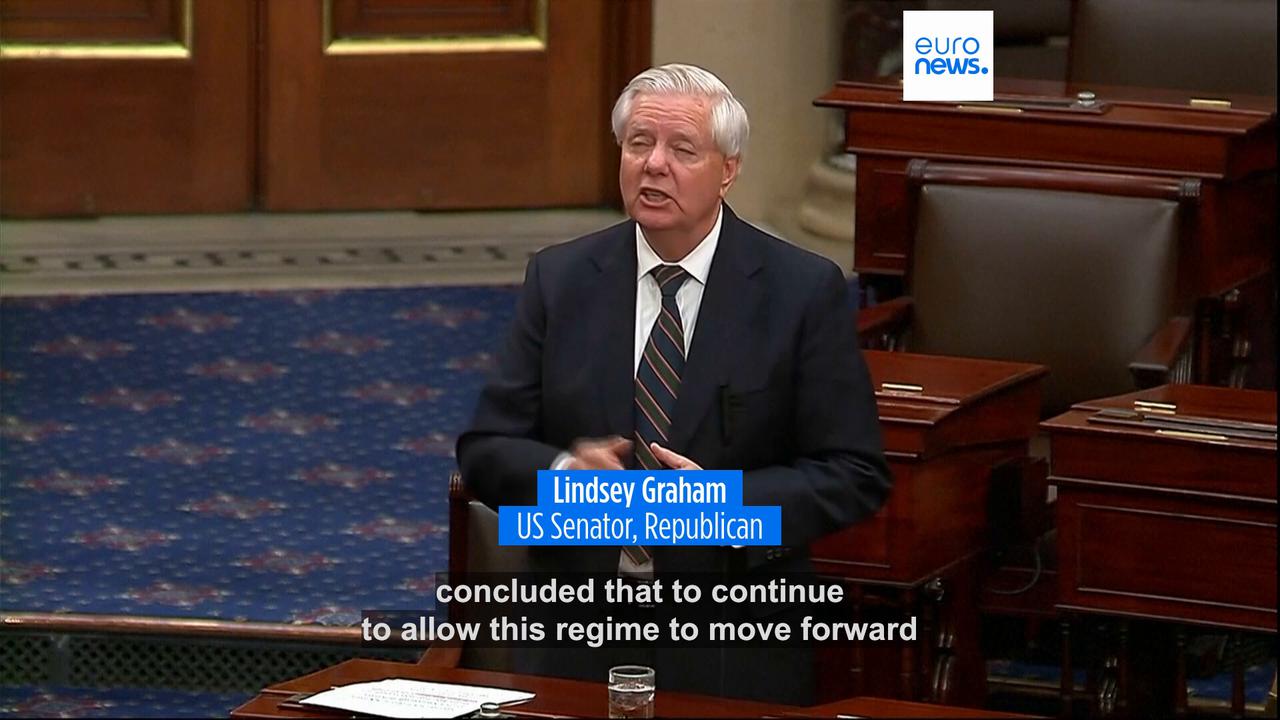 Video thumbnail for US Senate Republicans block legislation to limit Trump's powers in Iran war