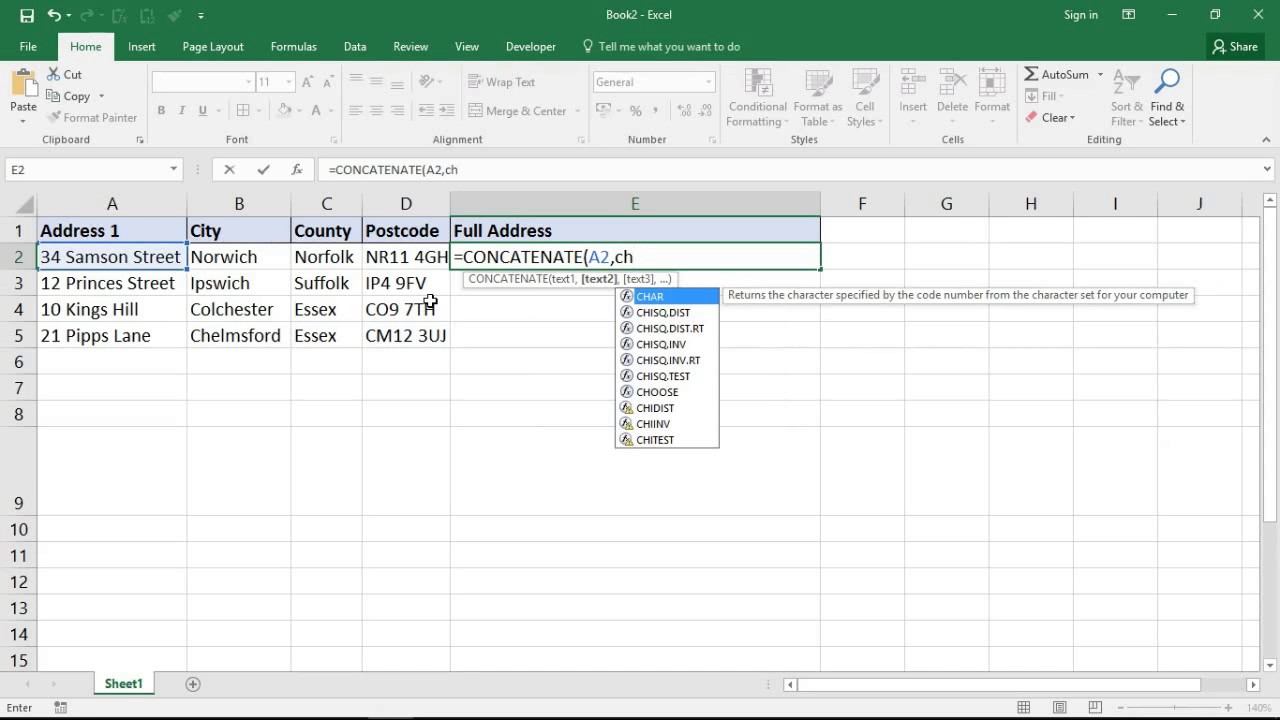 Video thumbnail for CONCATENATE Function with Line Breaks