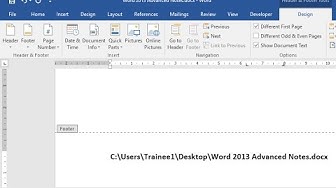 Video thumbnail for Word: Insert the File Location in Footer of a Document