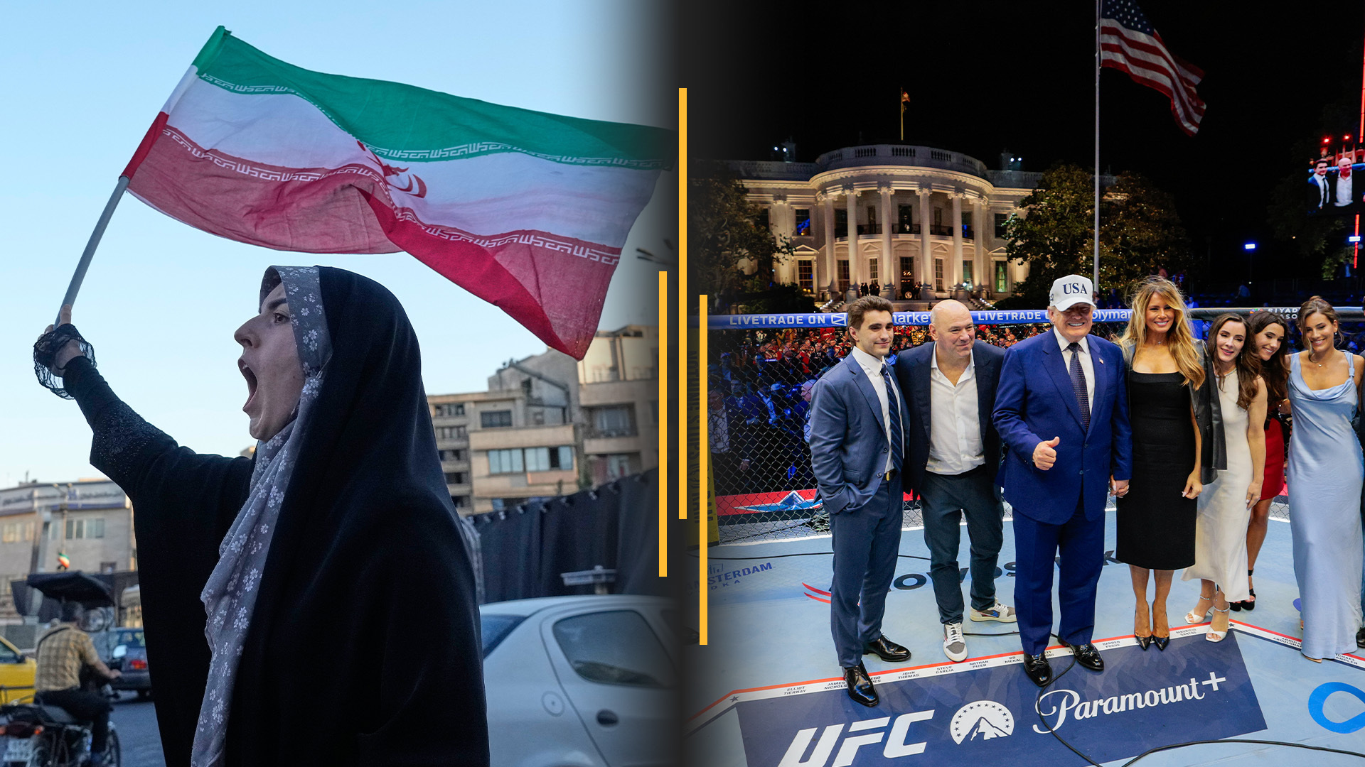 Video thumbnail for Iran deal set to reopen Strait of Hormuz; UFC fight night transforms White House