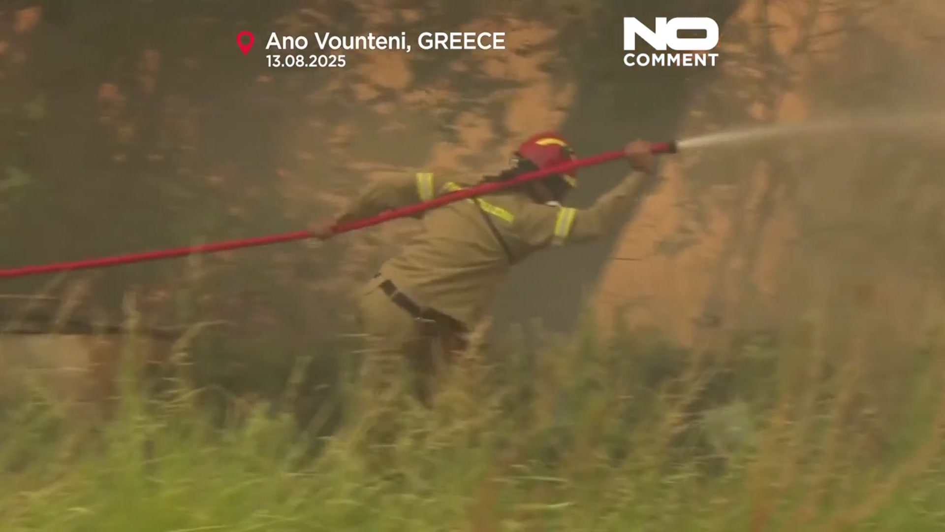 'Video thumbnail for Greece battles multiple wildfires as strong winds spread flames'