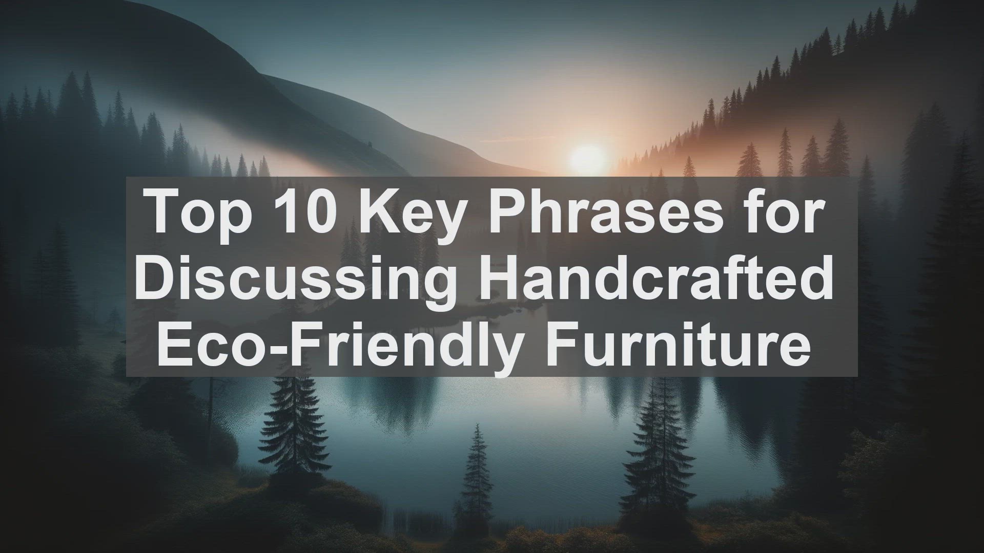 'Video thumbnail for Top 10 Key Phrases for Discussing Handcrafted Eco-Friendly Furniture'