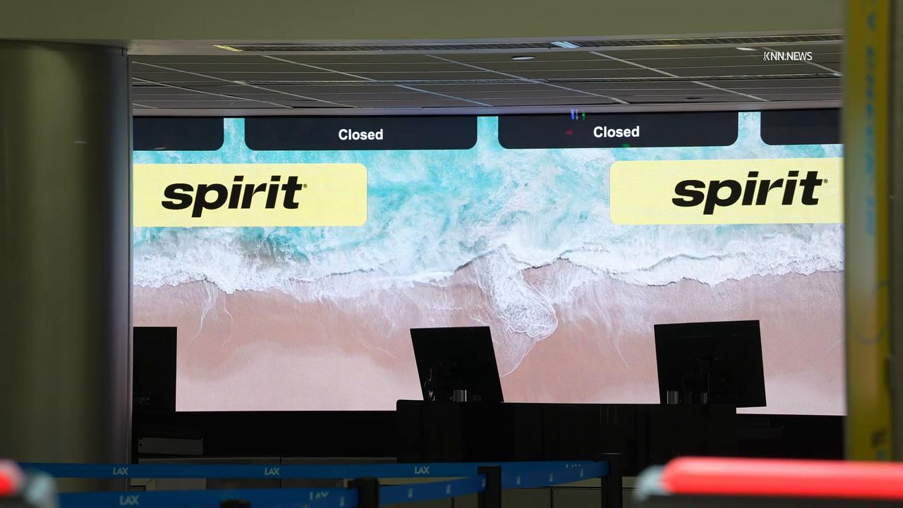 Video thumbnail for US, Los Angeles: Westchester Spirit Airlines Ceases Operations Leaving Thousands Jobless.