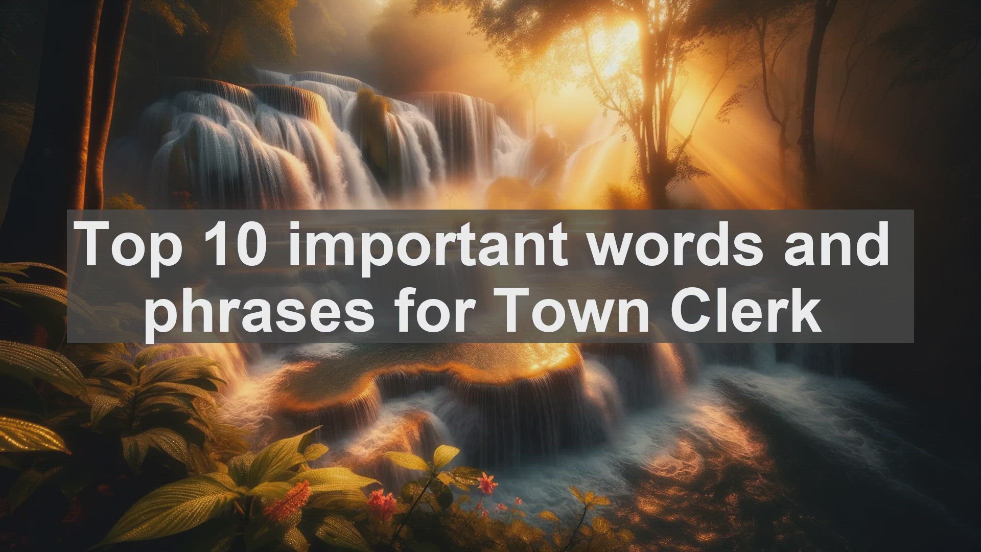 'Video thumbnail for Top 10 important words and phrases for Town Clerk'