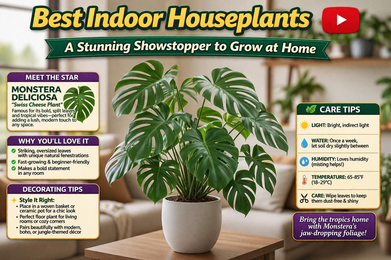 Video thumbnail for Best Indoor Houseplants | A Stunning Showstopper to Grow at Home