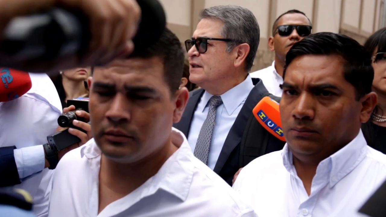 Video thumbnail for Honduras: Former Honduran president Hernandez appears in court over corruption case.