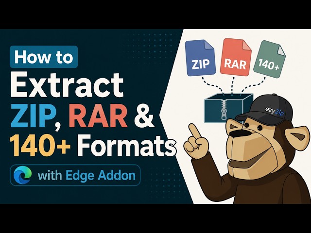 Video thumbnail for 📦 Extract ZIP, RAR & 140+ Formats with Edge Add-on | Free & Local