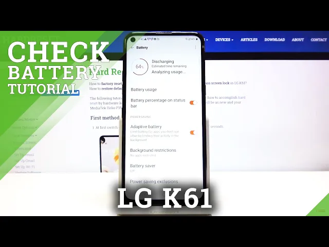 Video thumbnail for How to Activate Battery Percentage in LG K61 - Customize Status Bar