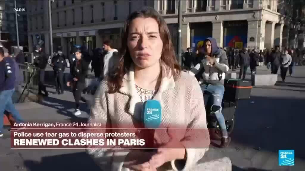 Video thumbnail for Renewed clashes in Paris: "We've seen numerous CRS charges to disperse protesters"