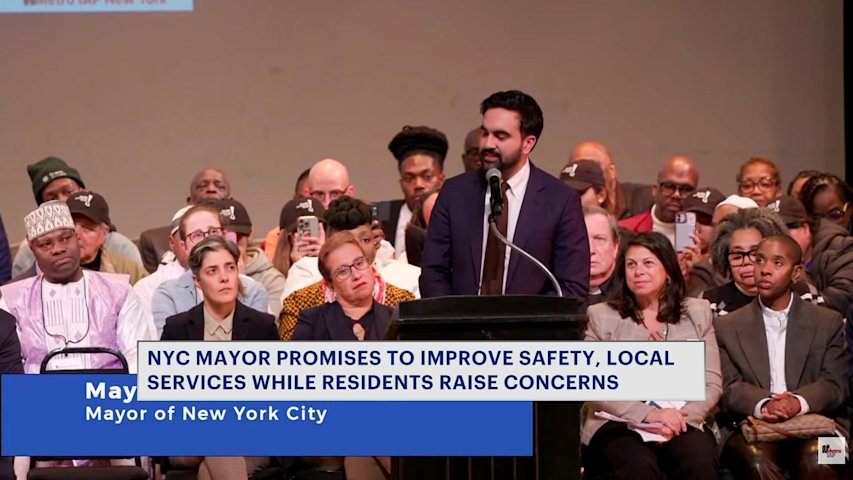 Video thumbnail for Mayor Mamdani renews housing, public safety pledges at Queens assembly