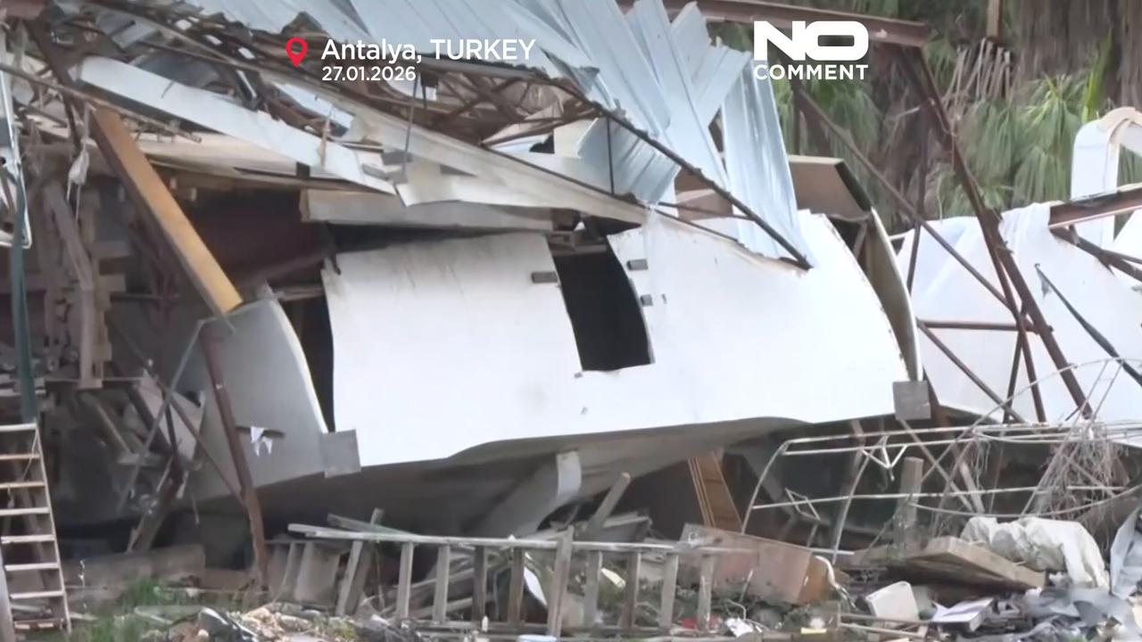 Video thumbnail for Tornado hits Turkey's Antalya, causes widespread damage