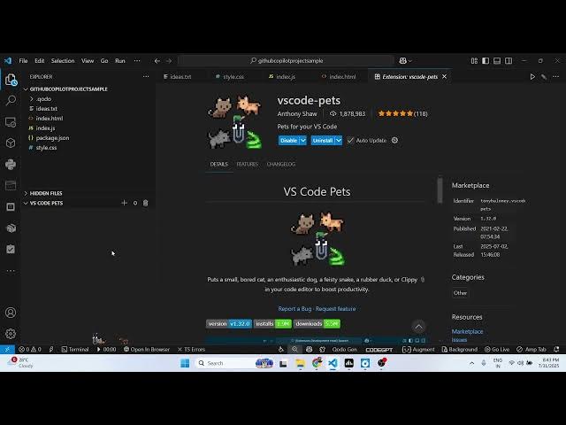 Video thumbnail for VSCode INSANE Extension to Add Pets and Animals in Code Window