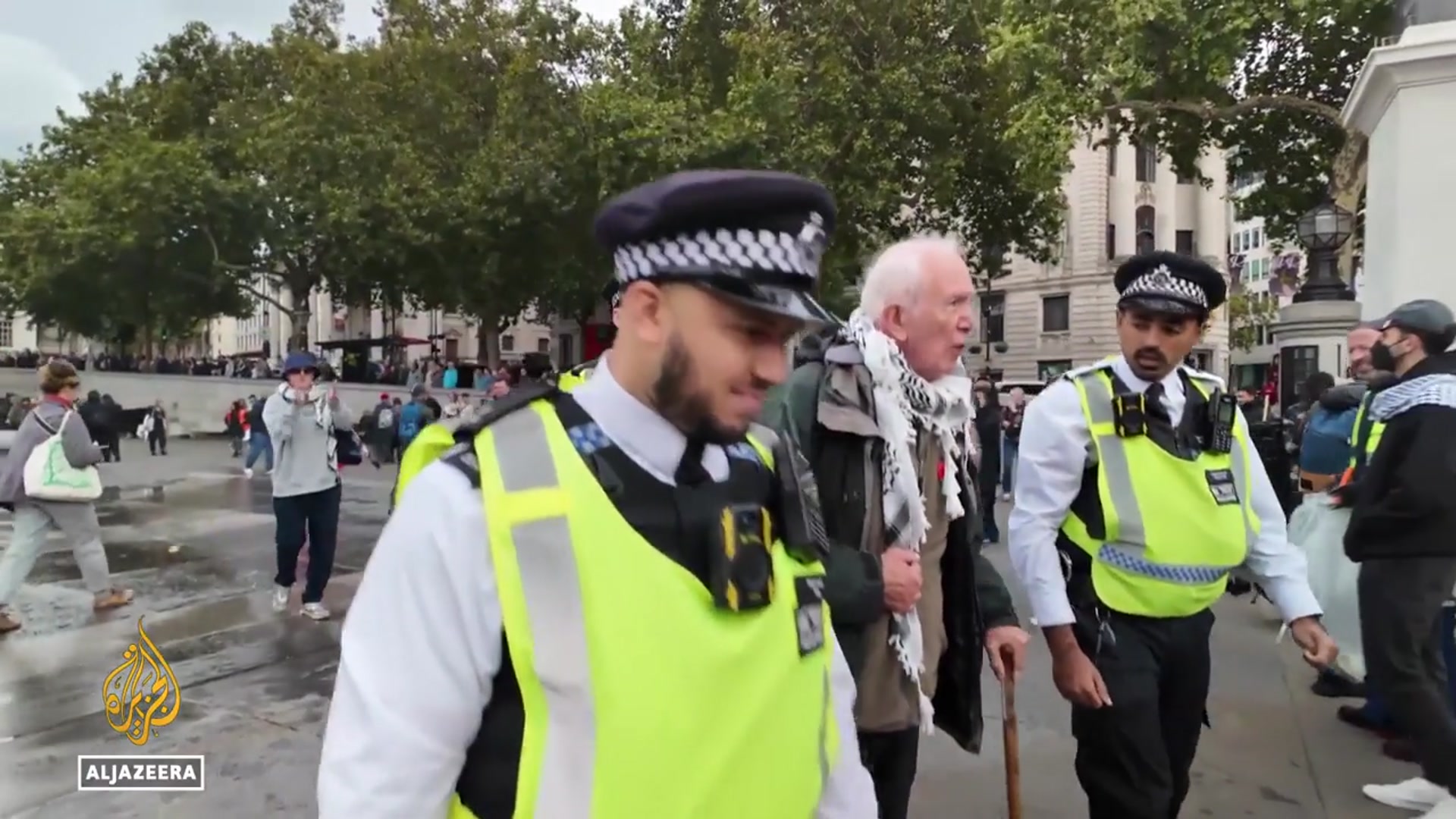 'Video thumbnail for Protests in solidarity with Palestinians are underway in cities across Europe'