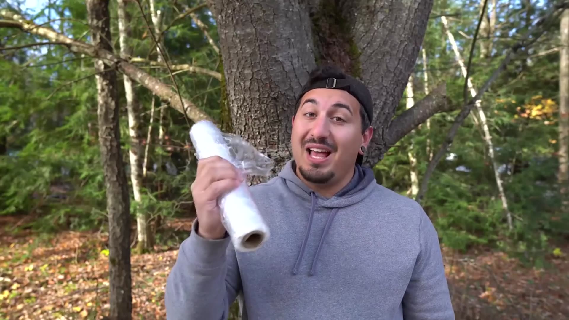 'Video thumbnail for Jake Carlini: build an incredible plastic wrap treehouse! diy outdoor project'