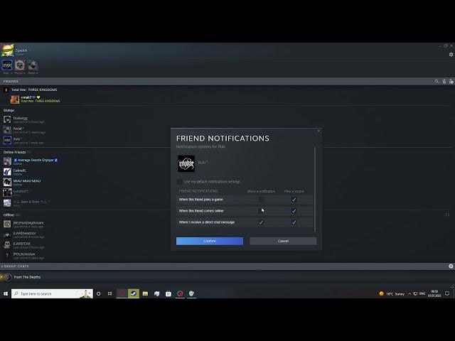 Video thumbnail for Steam 2022 - How To Adjust Notification For Individual Friends
